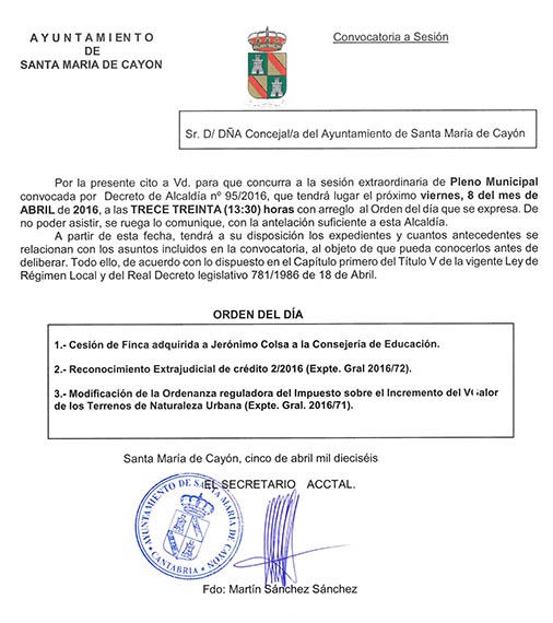 16 04 05 Convocatoria pleno extraordinario