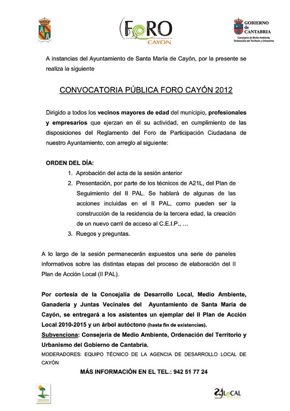 2012CONVOCATORIAPUBLICAFOROCAYON