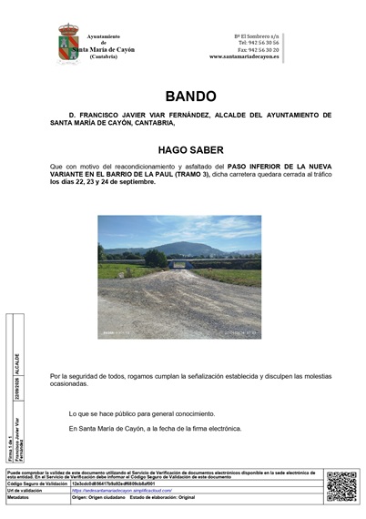 BANDO CORTE LA PAUL